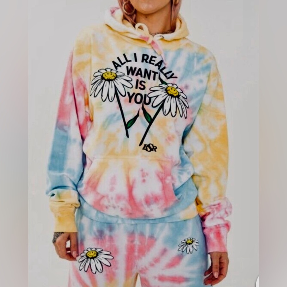 NWOT- BSR BY SAMII RYAN AIl I Want Is You Tie Dye Hoodie Size S
